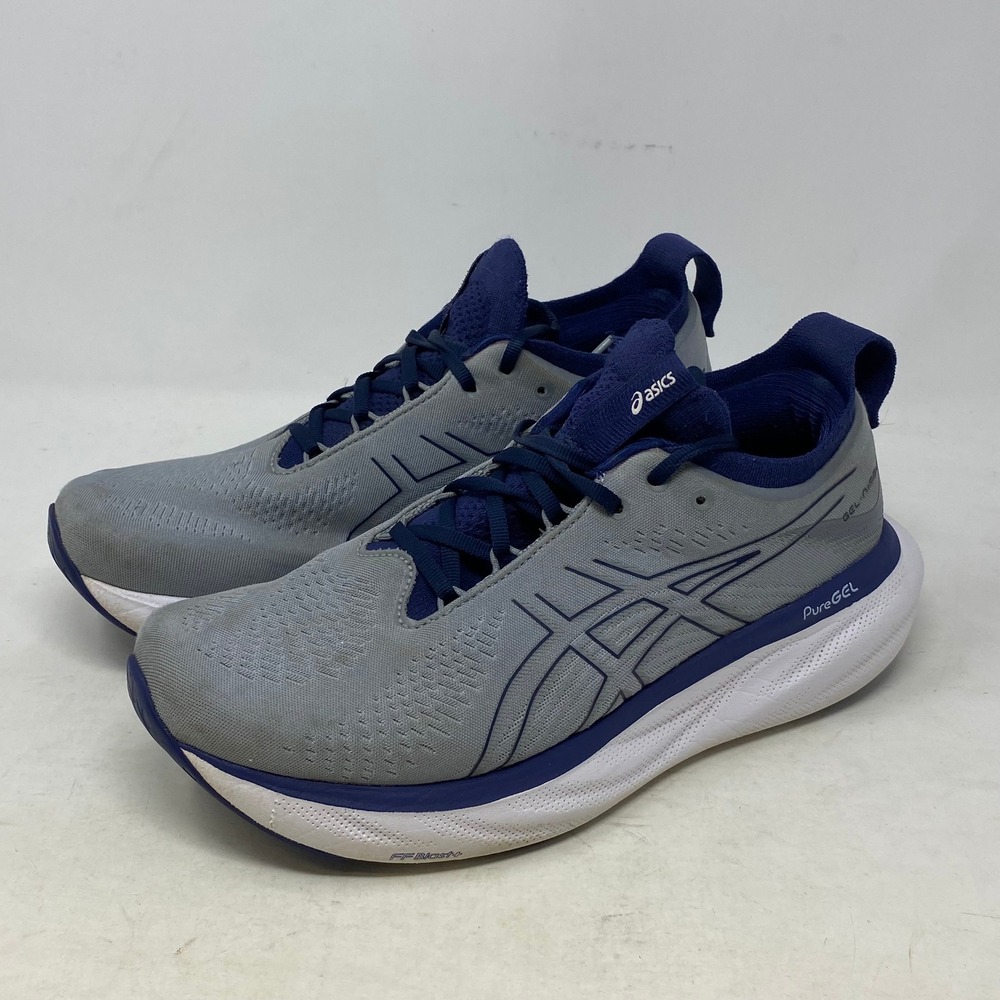 Asics Gel-Nimbus 25 Mens Running Shoes Grey Navy Blue 1011B547 Size 8.5
